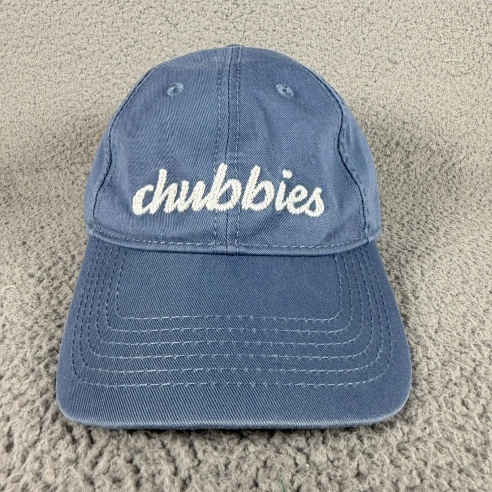 Chubbies Strapback Ball Cap Unisex One Size Blue Harding Lane Cotton Casual Logo